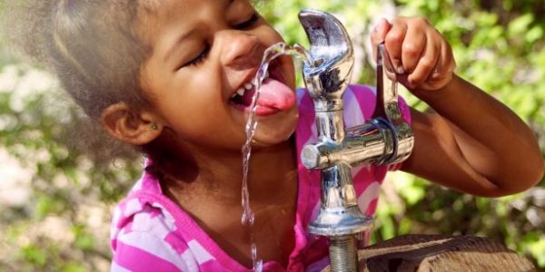 Girl drinking water