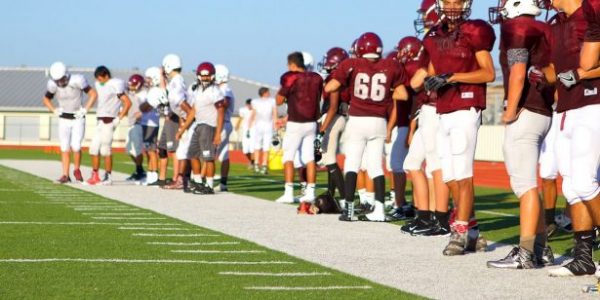 Football practice at Floresville High School