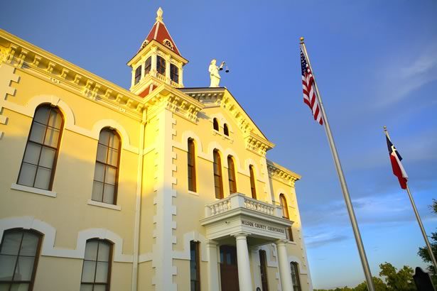 Wilson County Courthouse at sunset