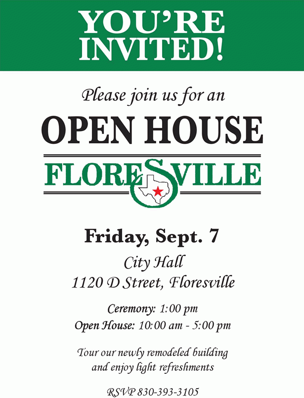 City Hall Open House - Friday, September 7, 2018