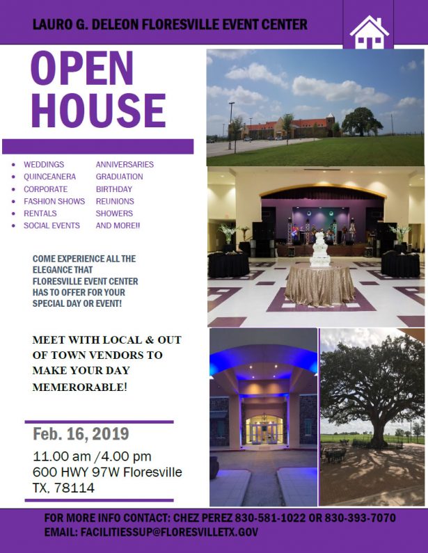 Event Center Open House February 16, 2019 City of Floresville