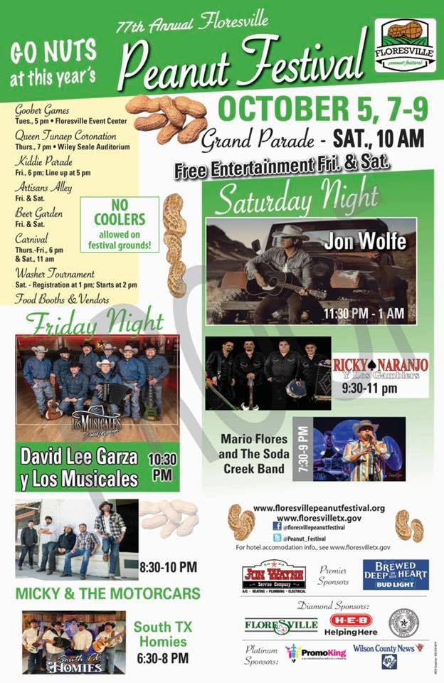 Floresville Peanut Festival, October 5, 7-9, 2021