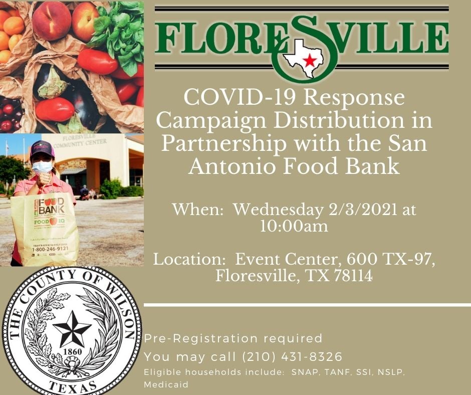 Food Bank distribution event in Floresville, Wednesday, February 3, 2021