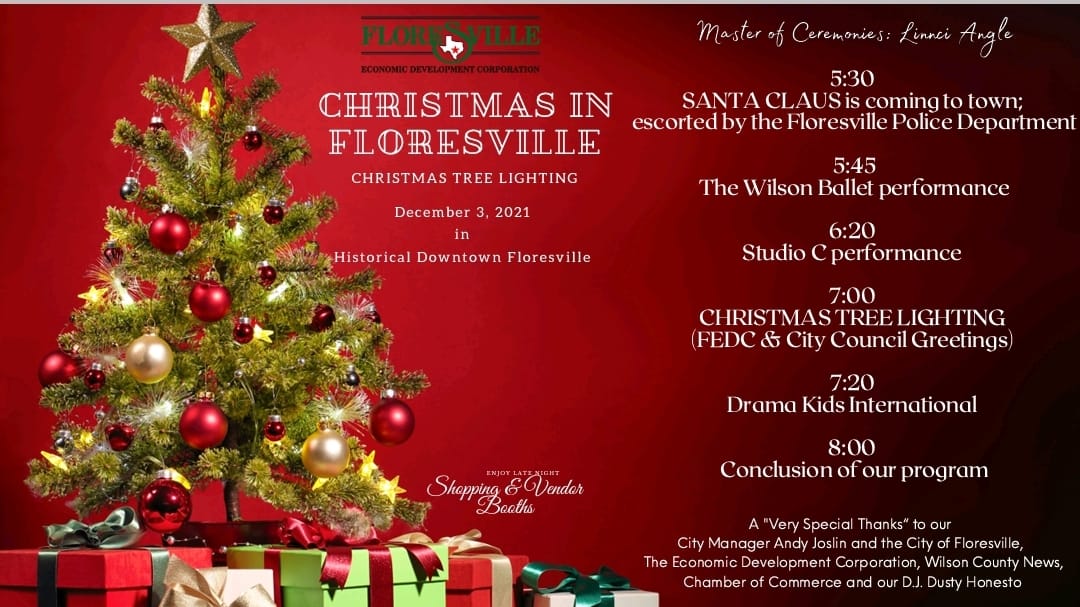 Christmas in Floresville & Christmas Tree Lighting, December 3, 2021