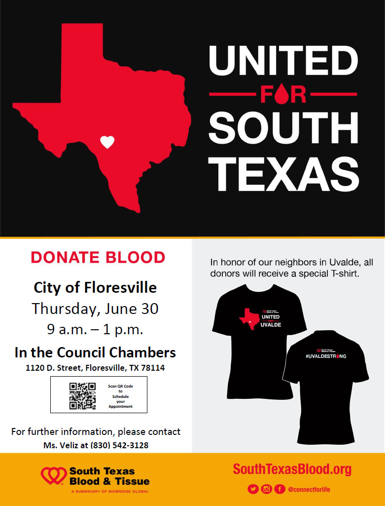 Floresville Blood Drive, June 30, 2022: United for South Texas