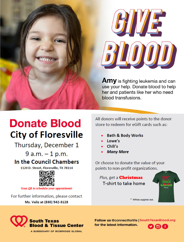 City of Floresville Blood Drive, December 1, 2022