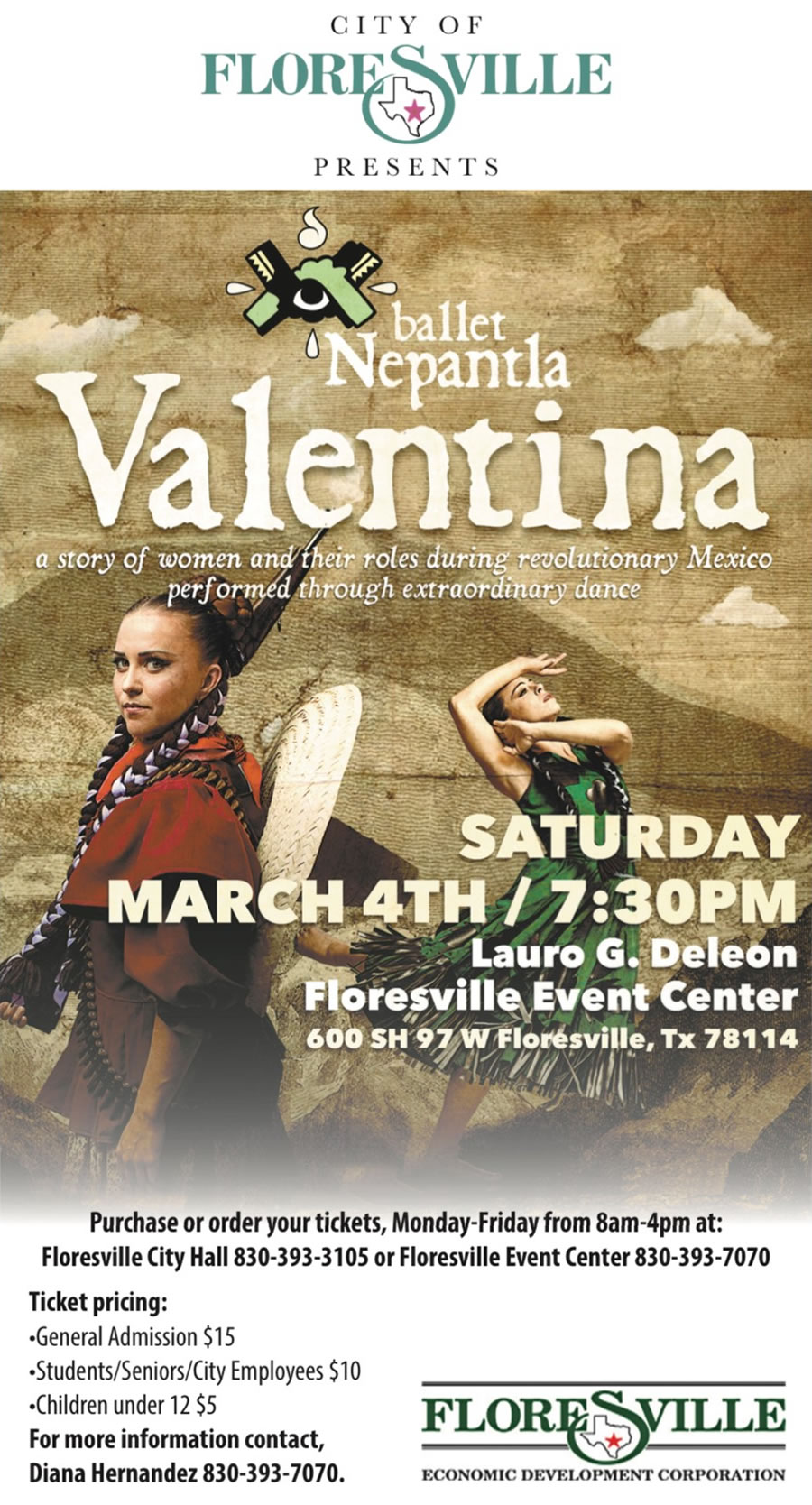 March 4, 2023: Ballet Nepantla Valentina at Floresville Event Center