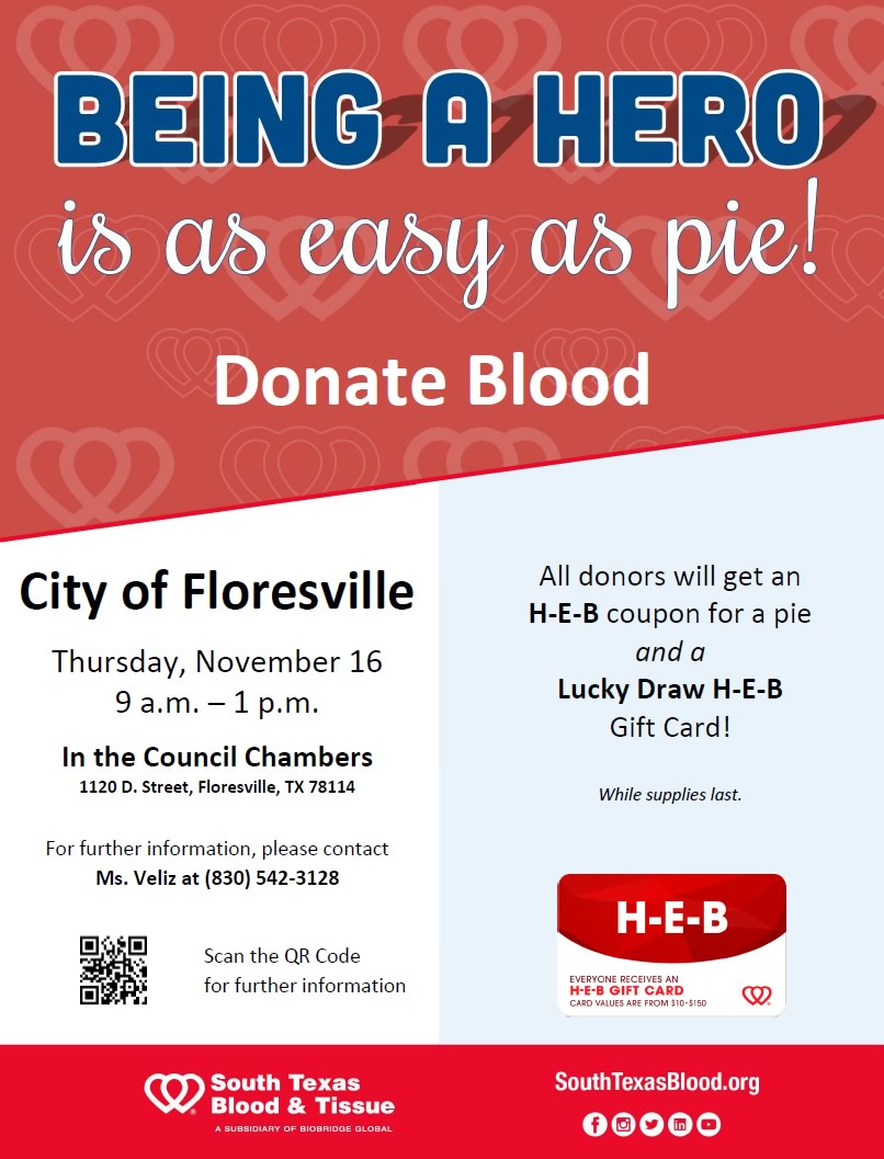 November 16, 2023: Floresville Blood Drive