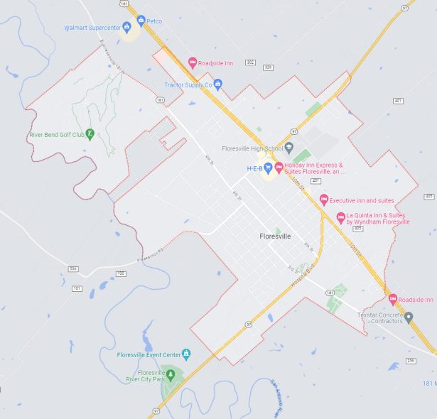 Floresville, Texas City Limits Map