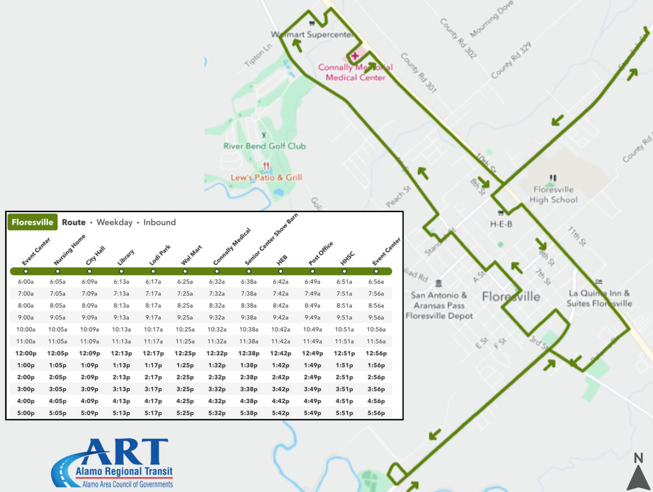 Floresville Connect Route Map & Schedule