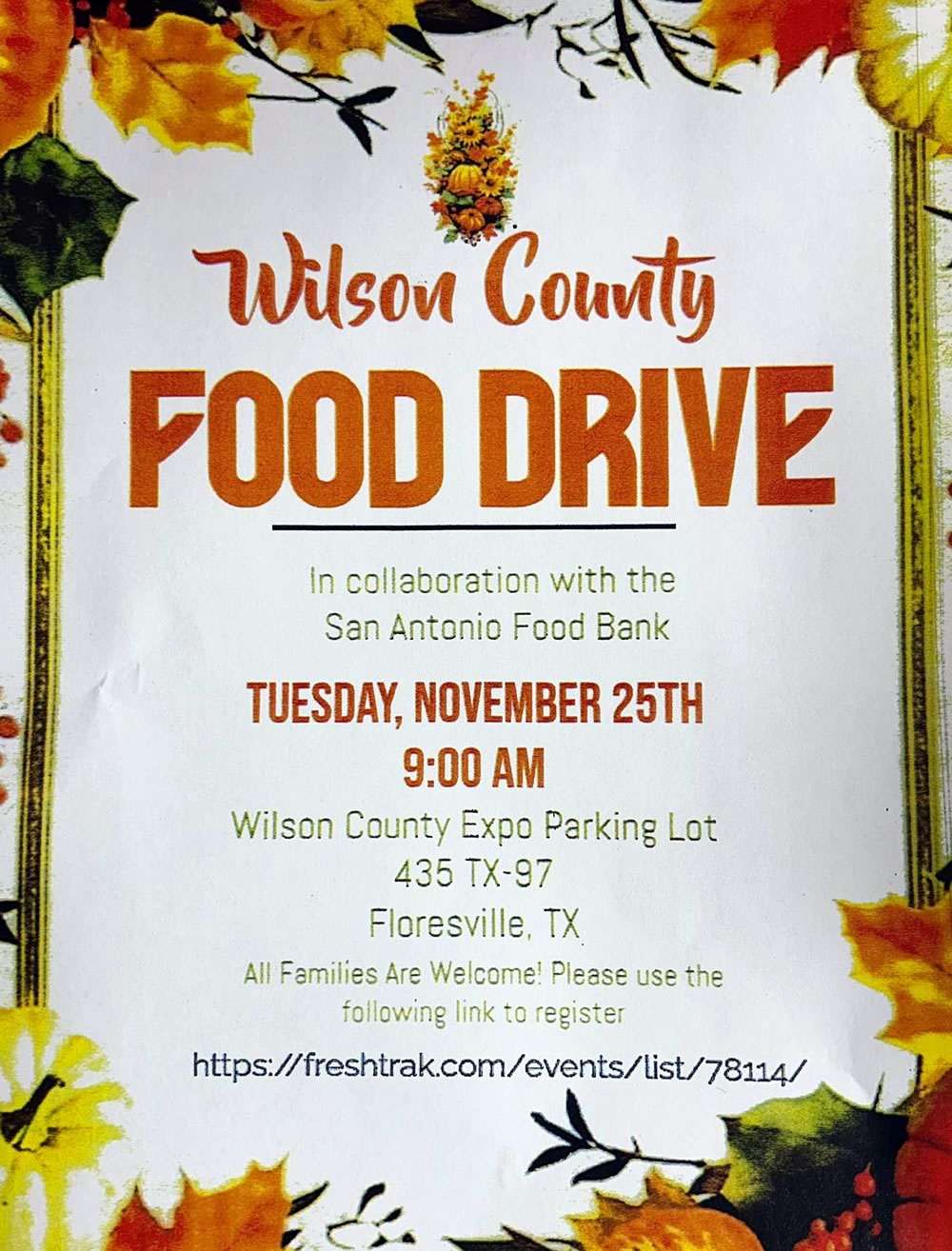 Wilson County Food Drive, November 22, 2025, Wilson County Expo Center